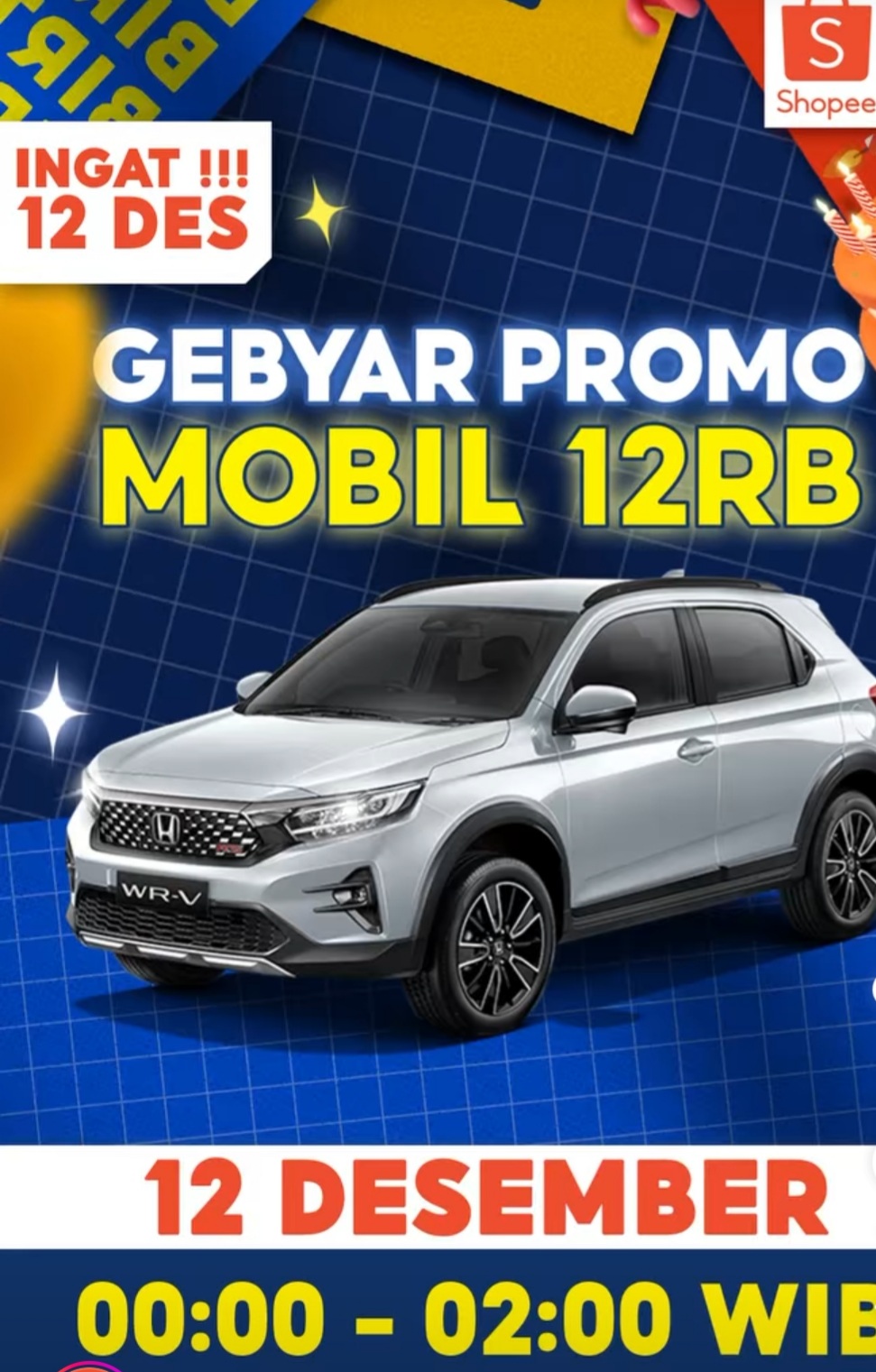 Bawa Pulang Mobil Rp 12.000 di Puncak Shopee 12.12 Birthday Sale, Ada Promo Apa Saja?