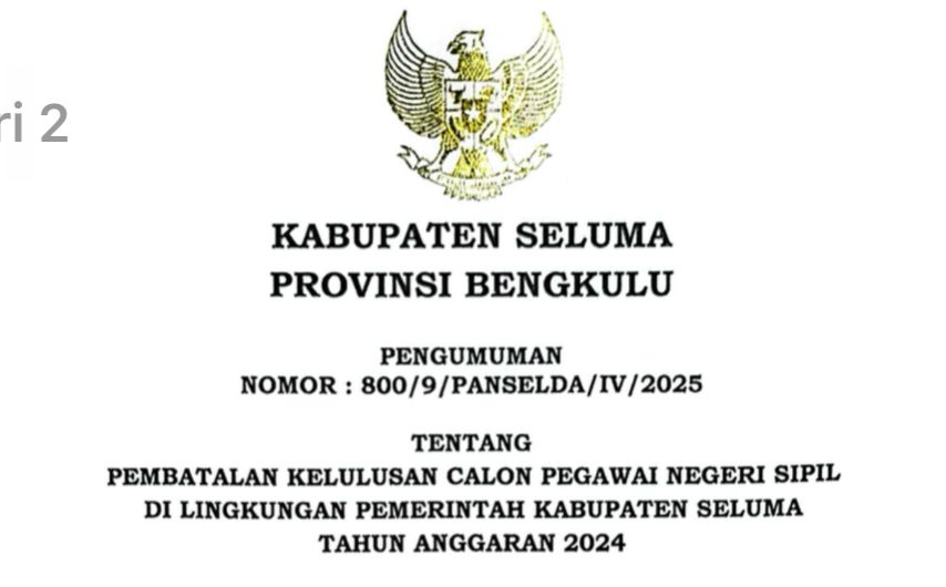7 CPNS Pemkab Seluma yang Lulus Seleksi Sudah Putuskan Mengundurkan Diri, Ini Namanya