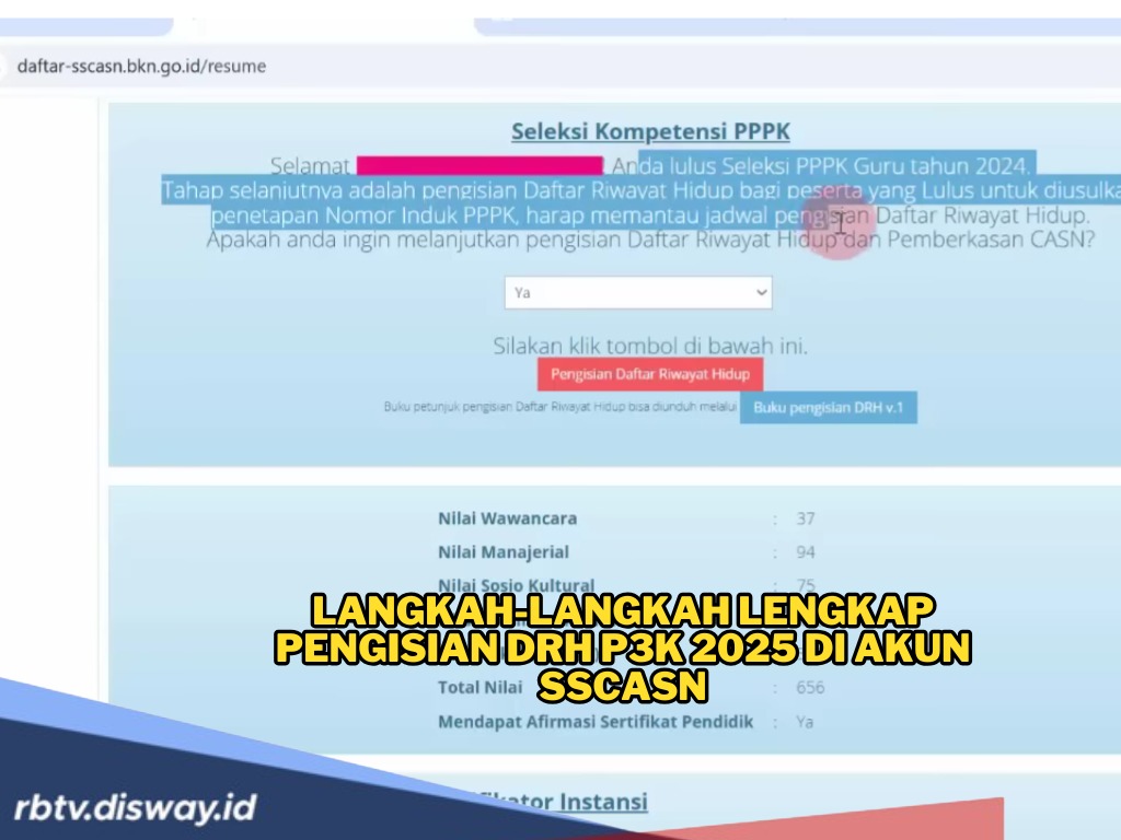 Tutorial Pengisian DRH PPPK Tahap 2 di Akun SSCASN, Awas Keliru