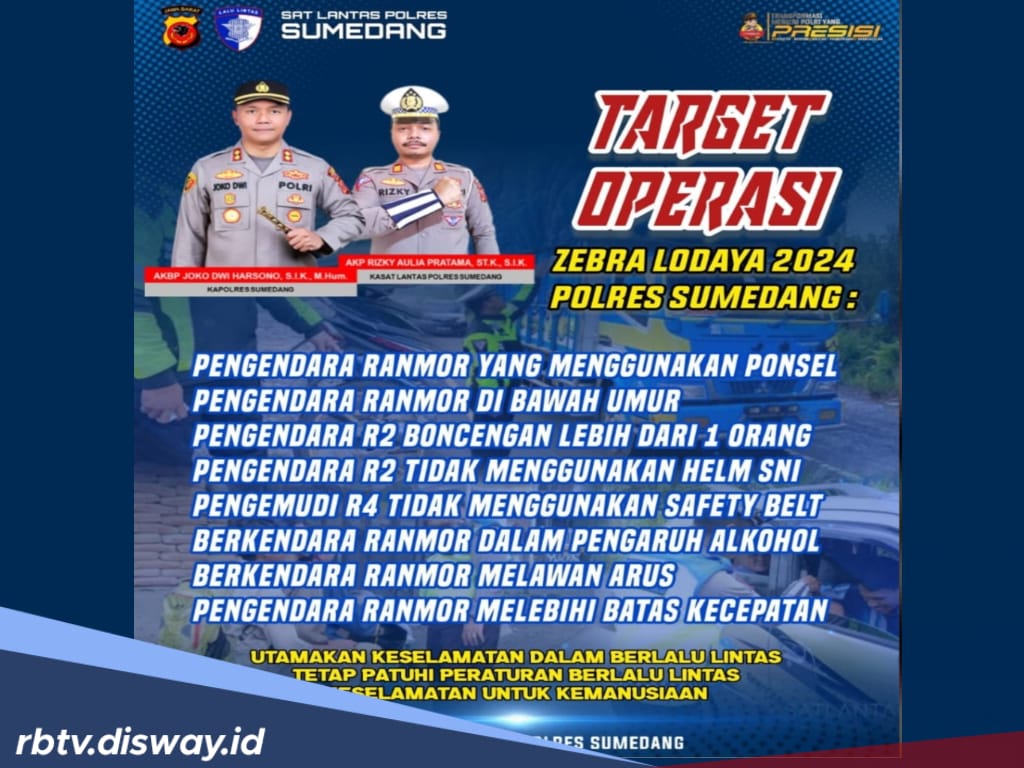 Ini Titik Lokasi Razia Operasi Zebra Lodaya 2024 di Sumedang, Sudah Cek?