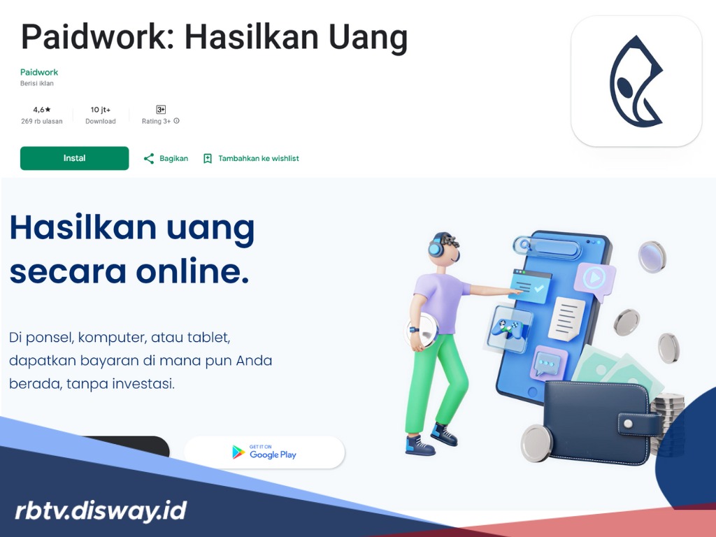 Cara Hasilkan Uang dari HP dengan Paidwork Tanpa Modal, Tanpa Ribet