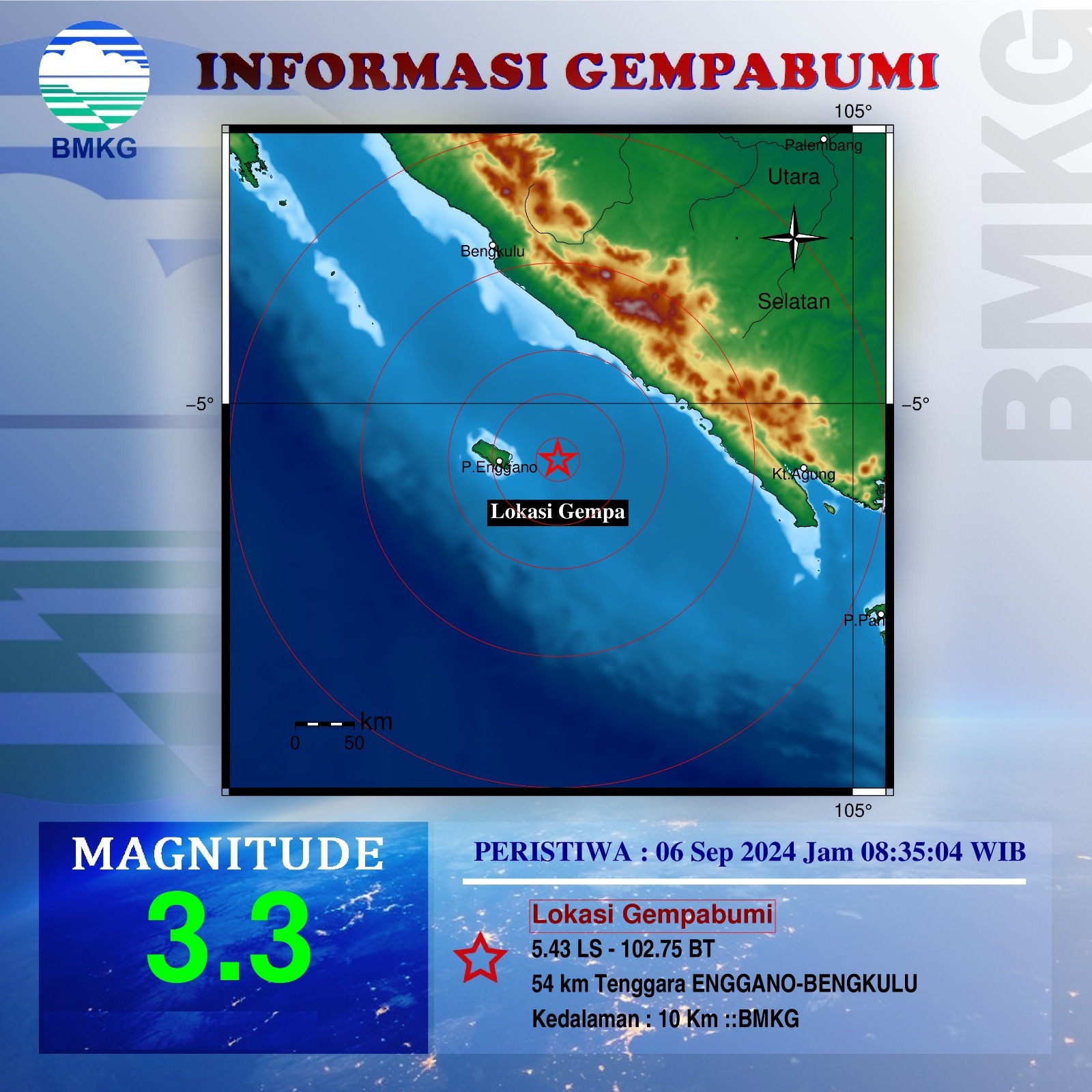 Setelah Gempa Besar Jumat Pagi di Bengkulu, Disusul Gempa Lagi dengan Magnitudo Lebih Kecil