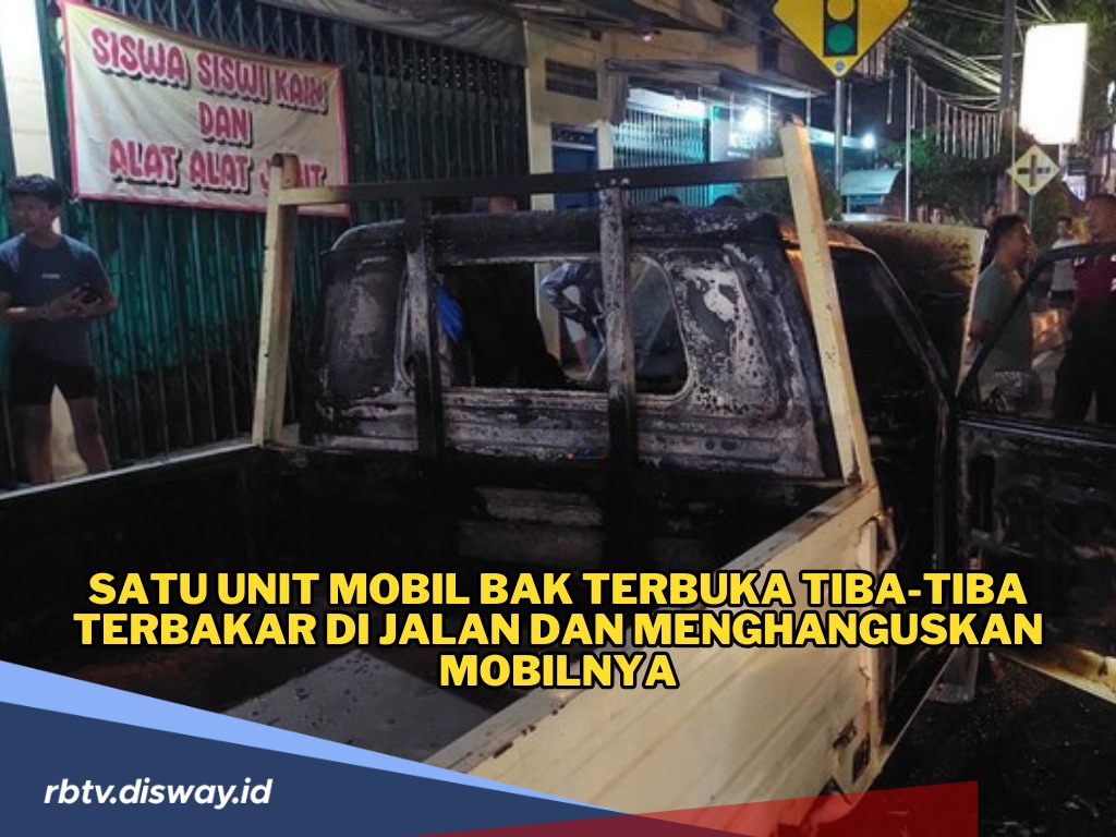 Warga Panik, Mobil Pikap Isuzu Panther Tiba-tiba Terbakar, Begini Kondisi Sopirnya