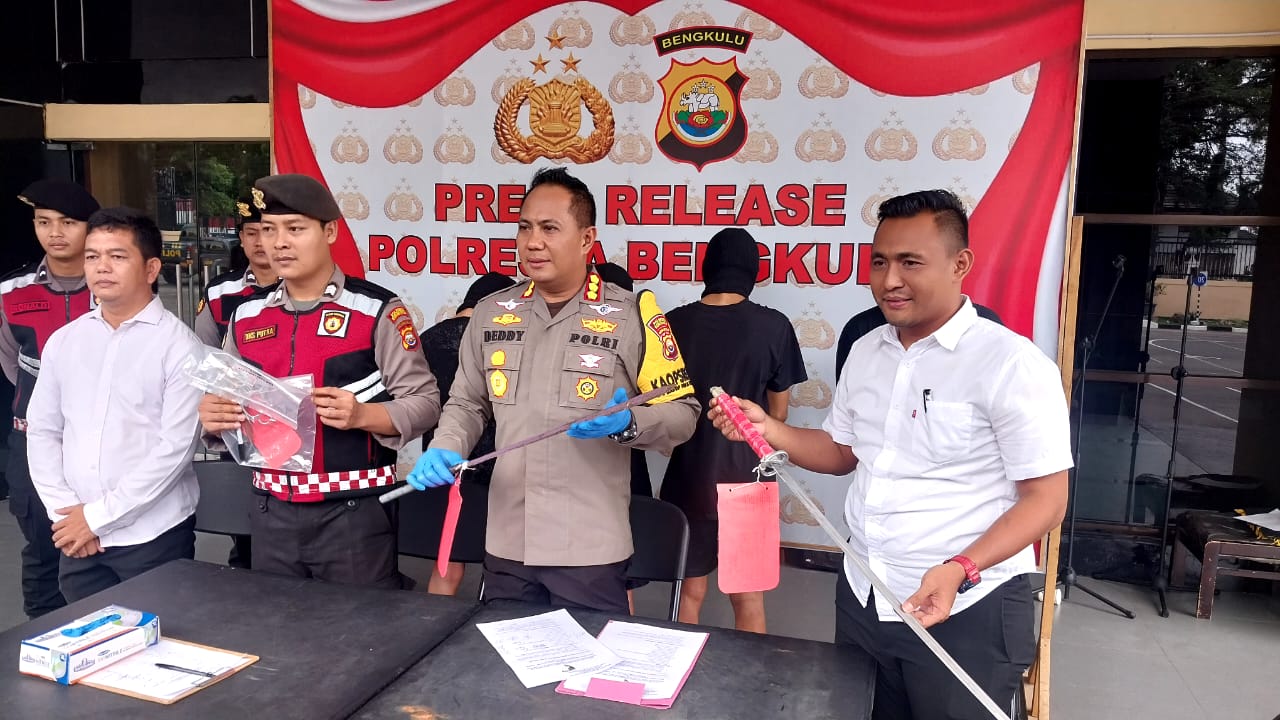 Gagalkan Tawuran Geng Motor di Kota Bengkulu, 3 Orang Dijadikan Polresta Bengkulu Tersangka