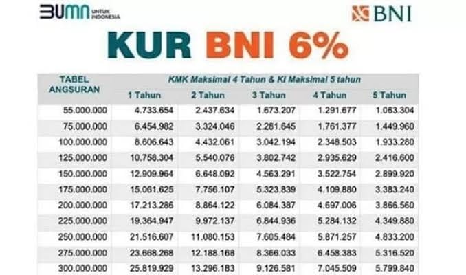 Tabel Cicilan KUR BNI Pinjaman Rp 30 Juta, Proses Pencairan Bisa Tanpa Jaminan, Simak Caranya