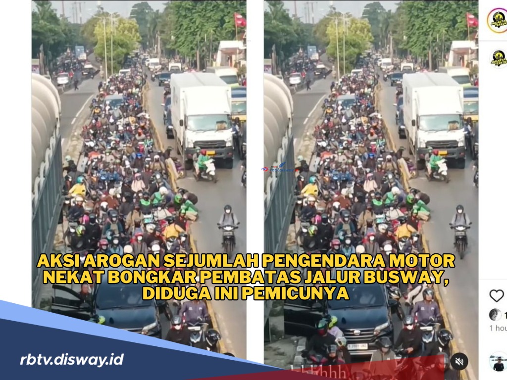 Aksi Arogan Pengendara Motor Bongkar Separator Busway Terekam Kamera, Siap-Siap Ini Sanksinya