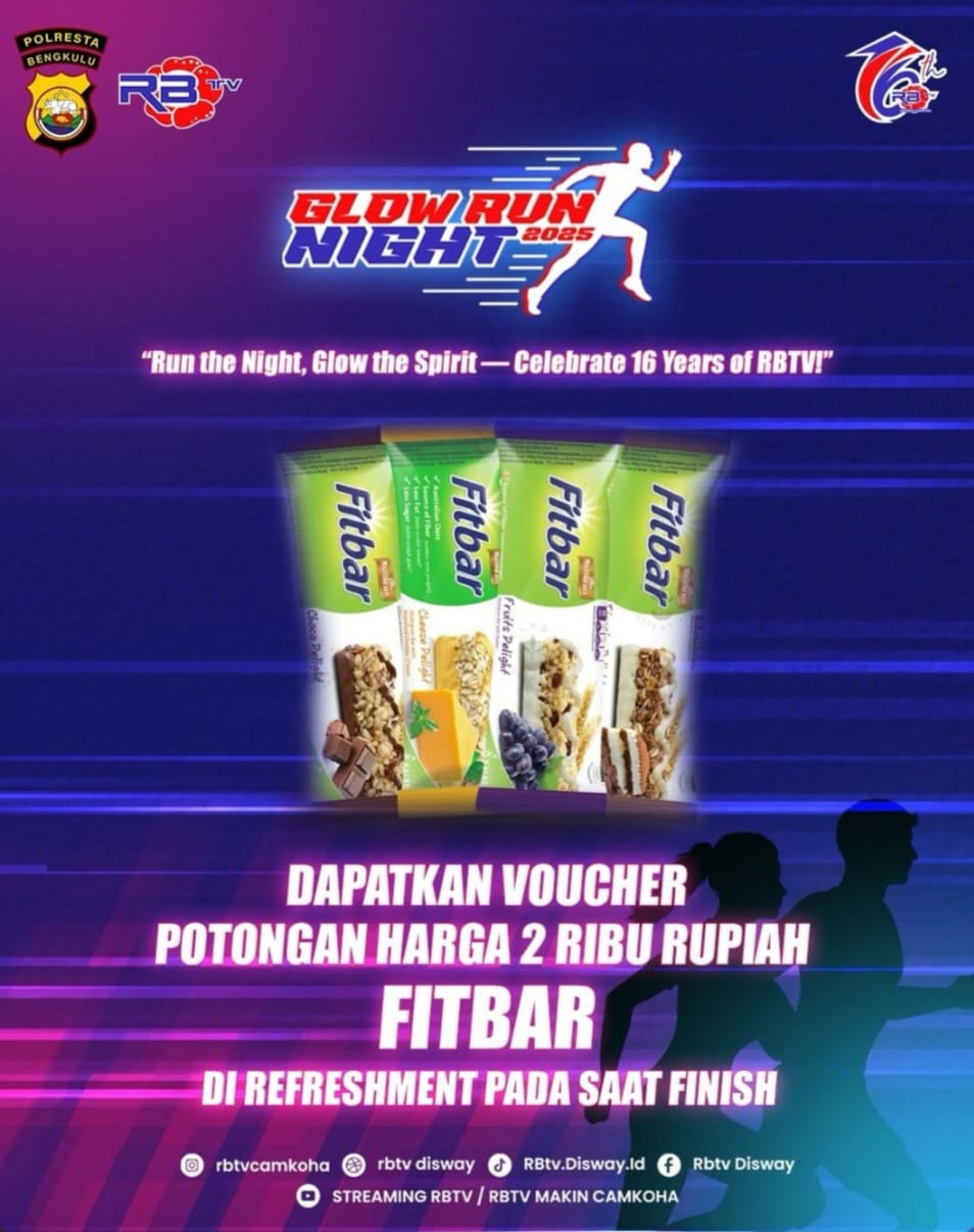 Hitung Mundur Menuju Glow Run Night 2025, Dapatkan Voucher Fitbar di Refreshment