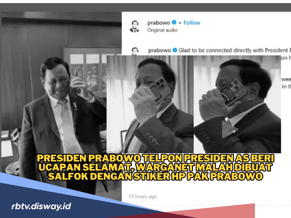 Stiker Hp Prabowo Jadi Trending Topik, Usai Beri Selamat ke Trump Via Telepon 