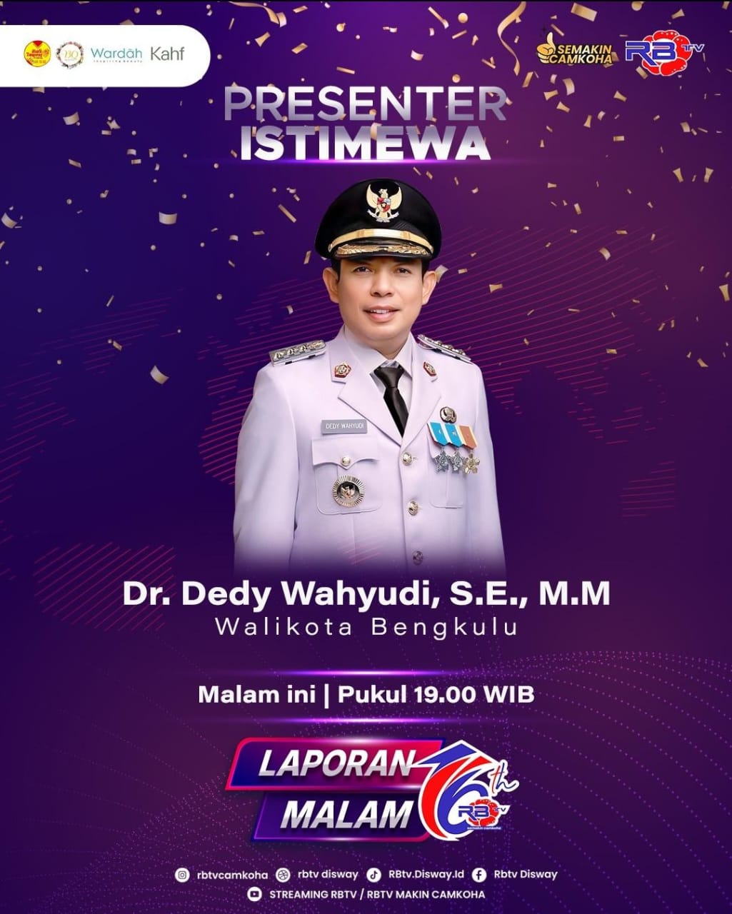 Walikota Bengkulu Dedy Wahyudi Bawa Tumpeng Liwet ke RBTV, Ini Rumah Kedua Saya