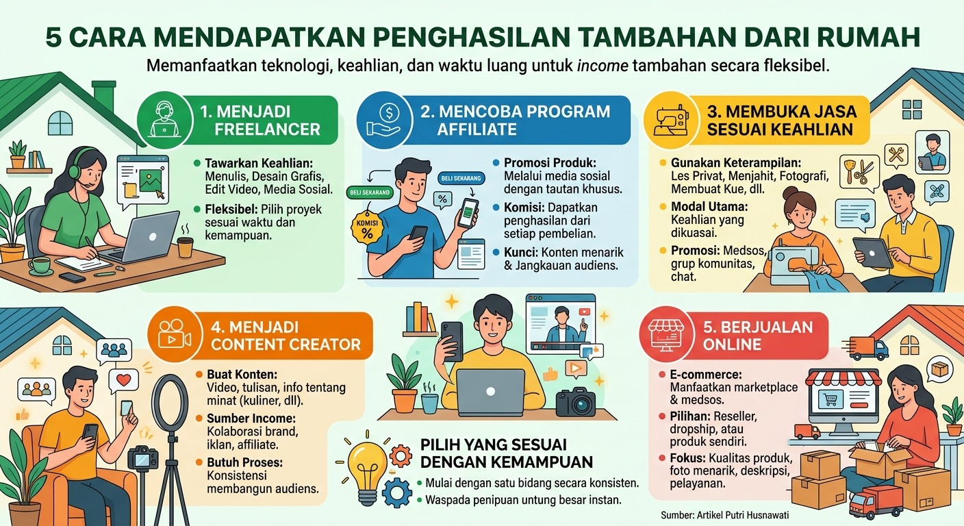 Ingin Punya Penghasilan Tambahan? Ini 5 Cara yang Bisa Dilakukan dari Rumah