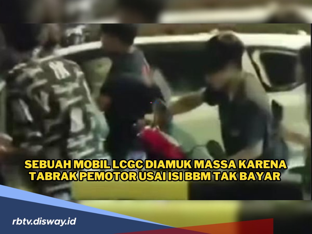  Mobil LCGC Diamuk Massa, Kabur dari SPBU Tak Bayar BBM dan Tabrak Motor