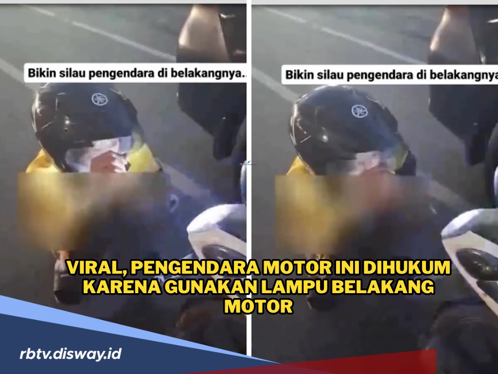 Viral! Pengendara Motor Ini Pakai Lampu Rem yang Bikin Silau Pengendara Lain, Polisi Beri Hukuman