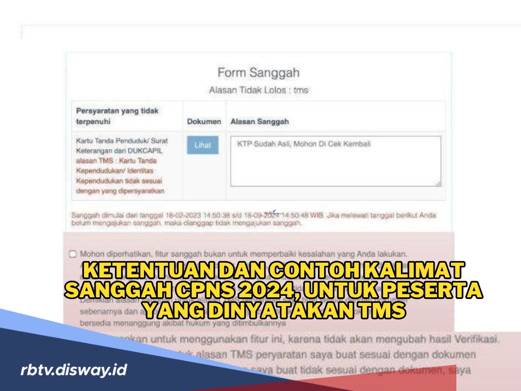 Ini Ketentuan dan Contoh Kalimat Sanggah CPNS 2024, Untuk Peserta yang Dinyatakan TMS