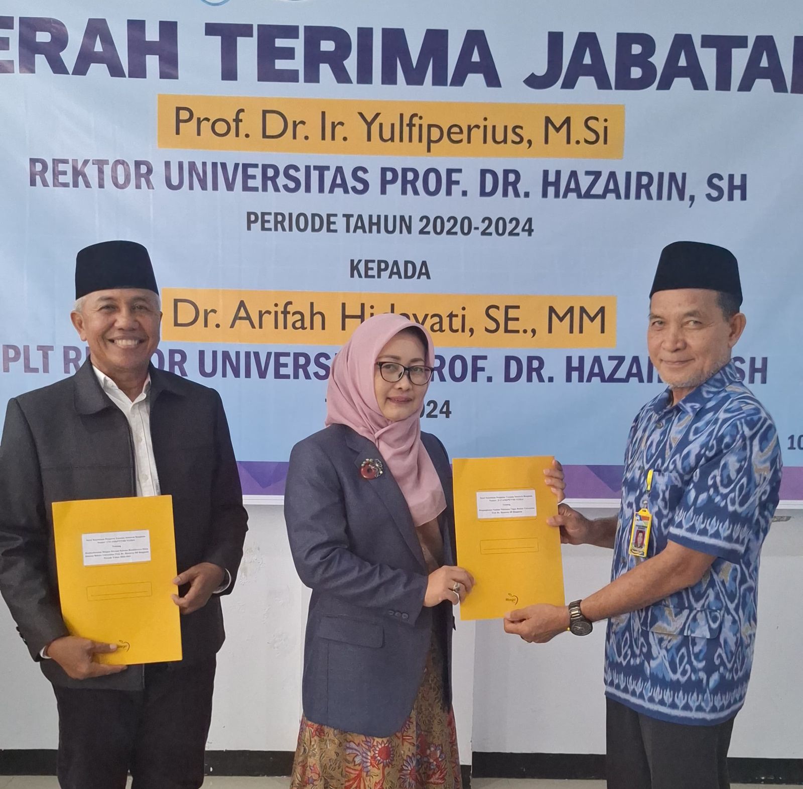 Serah Terima Jabatan Rektor Unihaz, Ini Sosok Plt Rektor yang Menggantikan Prof. Dr Yulfiperius