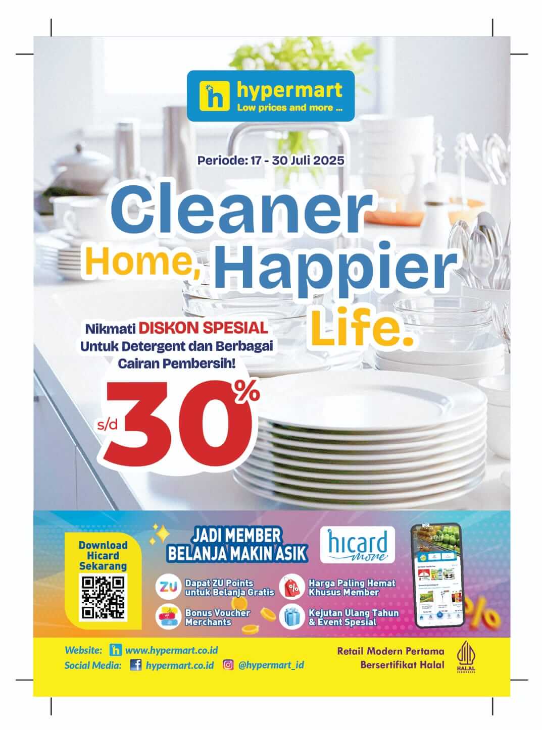 Diskon 30%, Hypermart Bengkulu Hadirkan Promo Cleaner Home dan Happier Life Juli 2025, Cek di Sini Katalognya