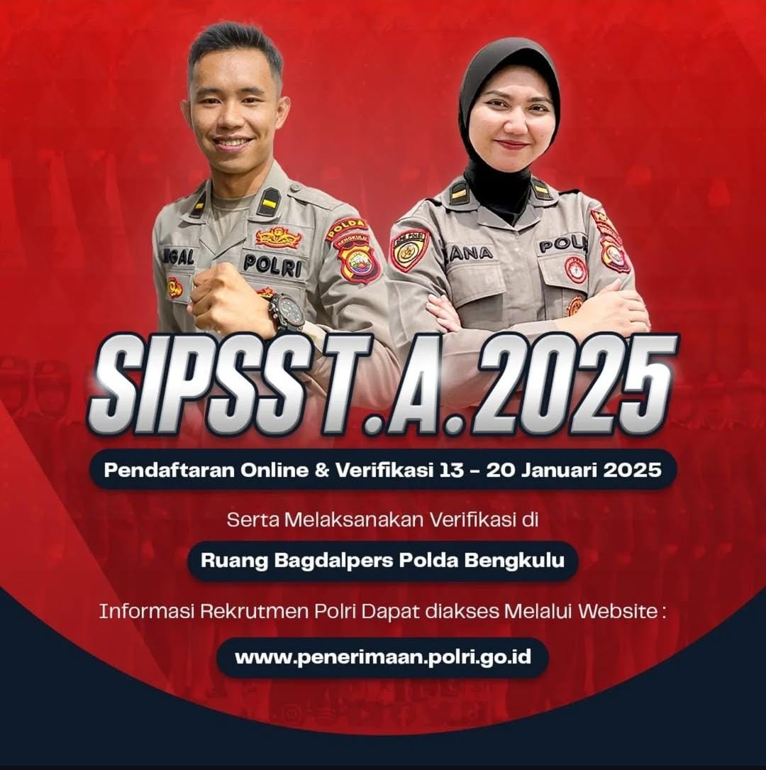 Polda Bengkulu Buka Penerimaan SIPSS 2025, Simak  Syarat dan Cara Daftarnya