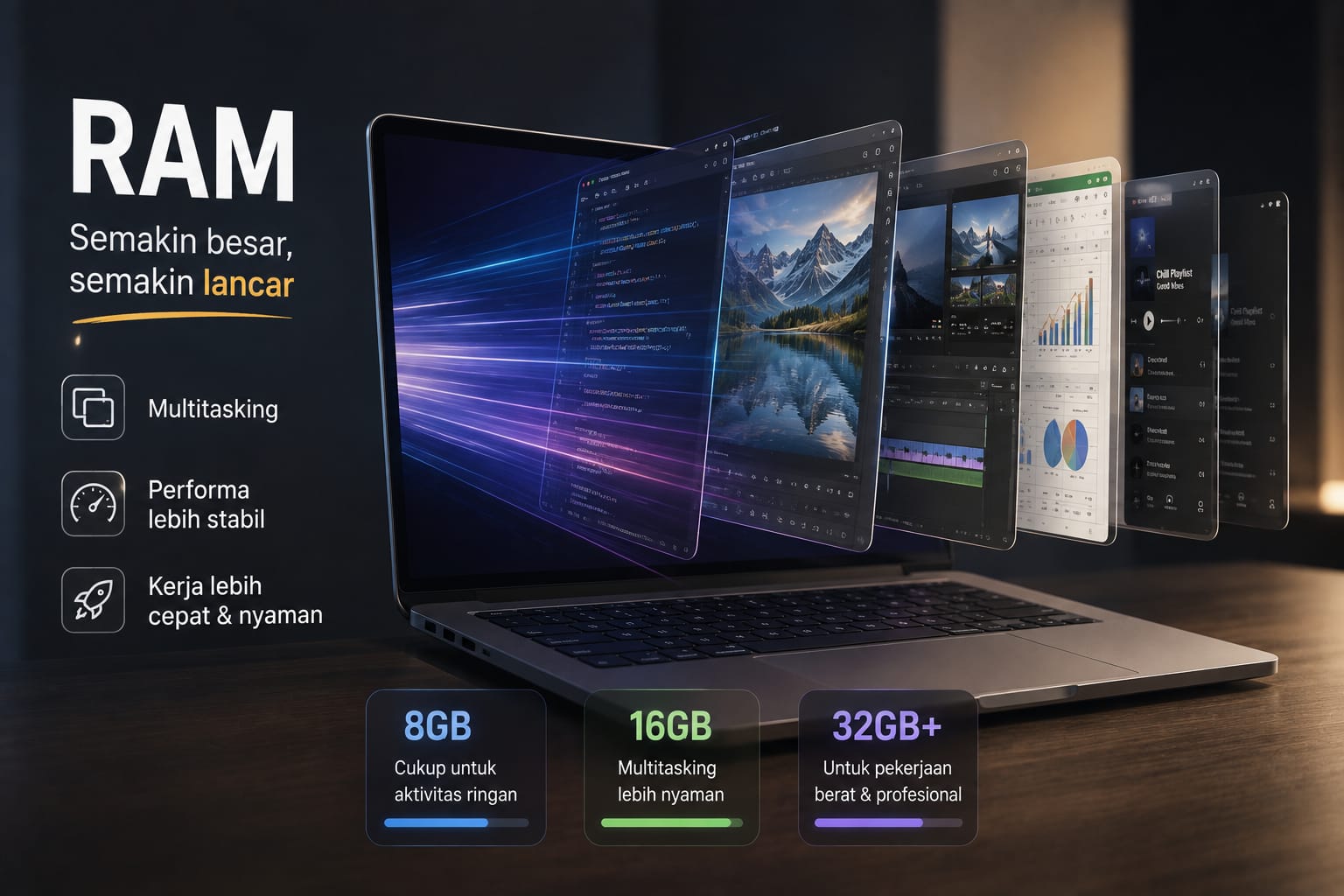 Laptop dengan RAM Besar, Seberapa Penting untuk Penggunaan Sehari-hari?