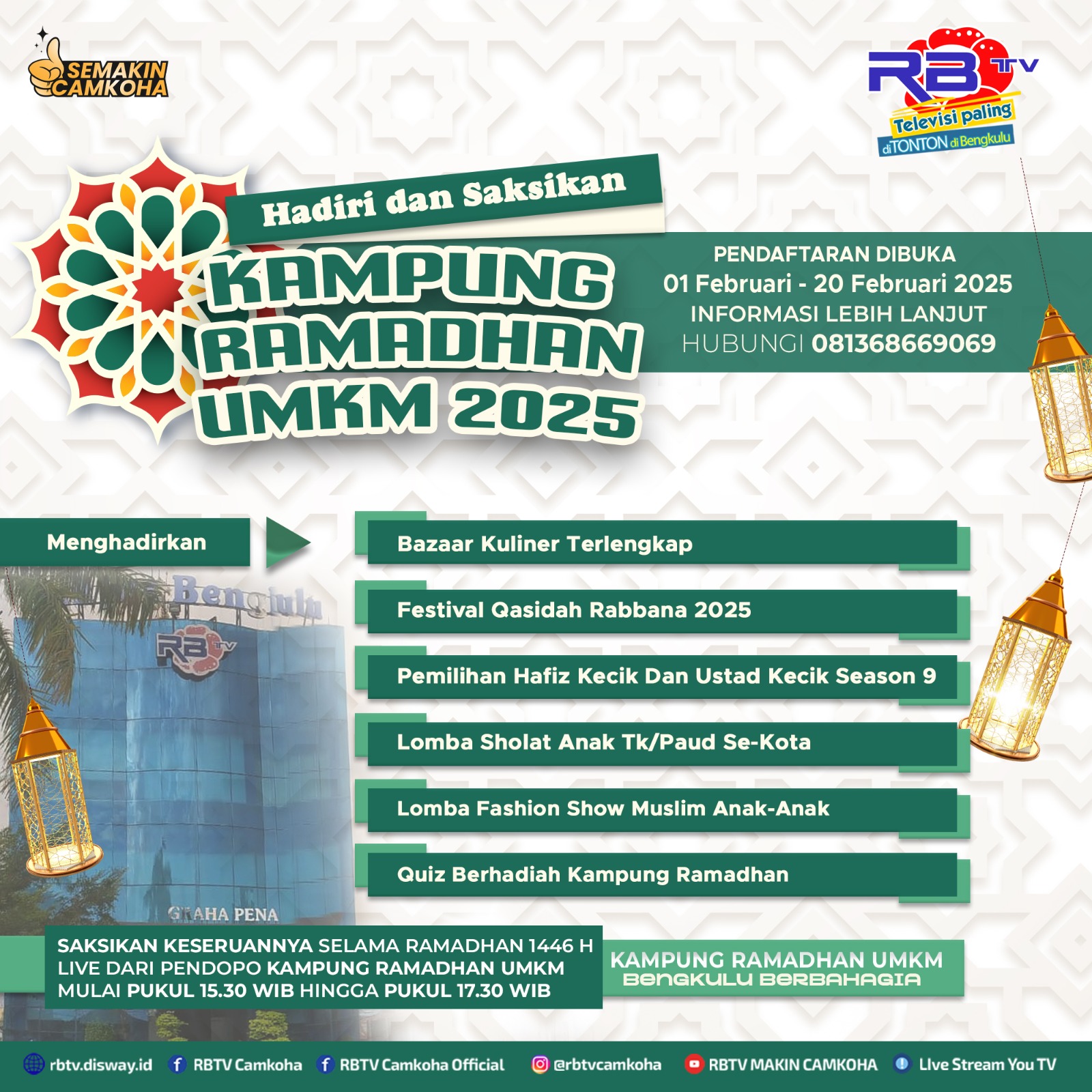 Ramadan 1446 Hijriah, Jangan Lupa Kunjungi 30 Stand Bazar Kuliner di Kampung Ramadan RBTV