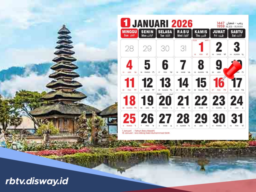 Tanggal Merah Kalender Januari 2026, Jadwal Long Weekend Januari 2026 