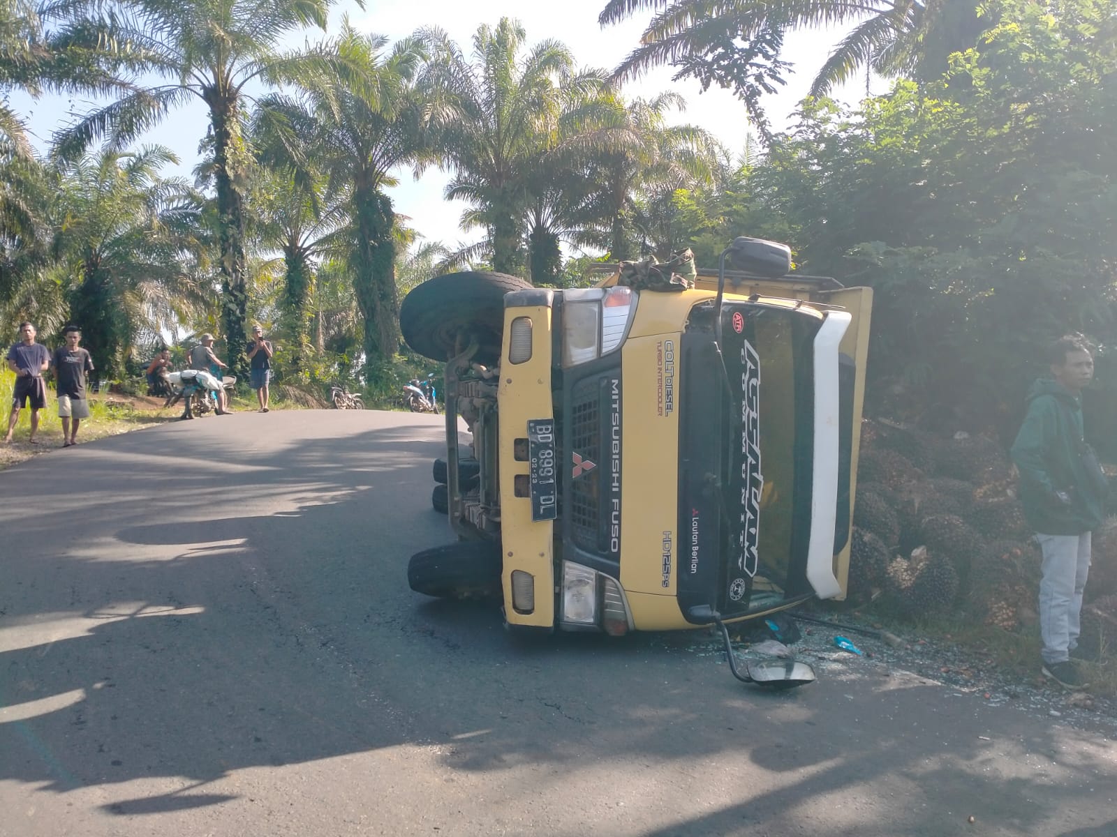 Truk Muatan Sawit Terguling, Begini Kondisi Sopirnya