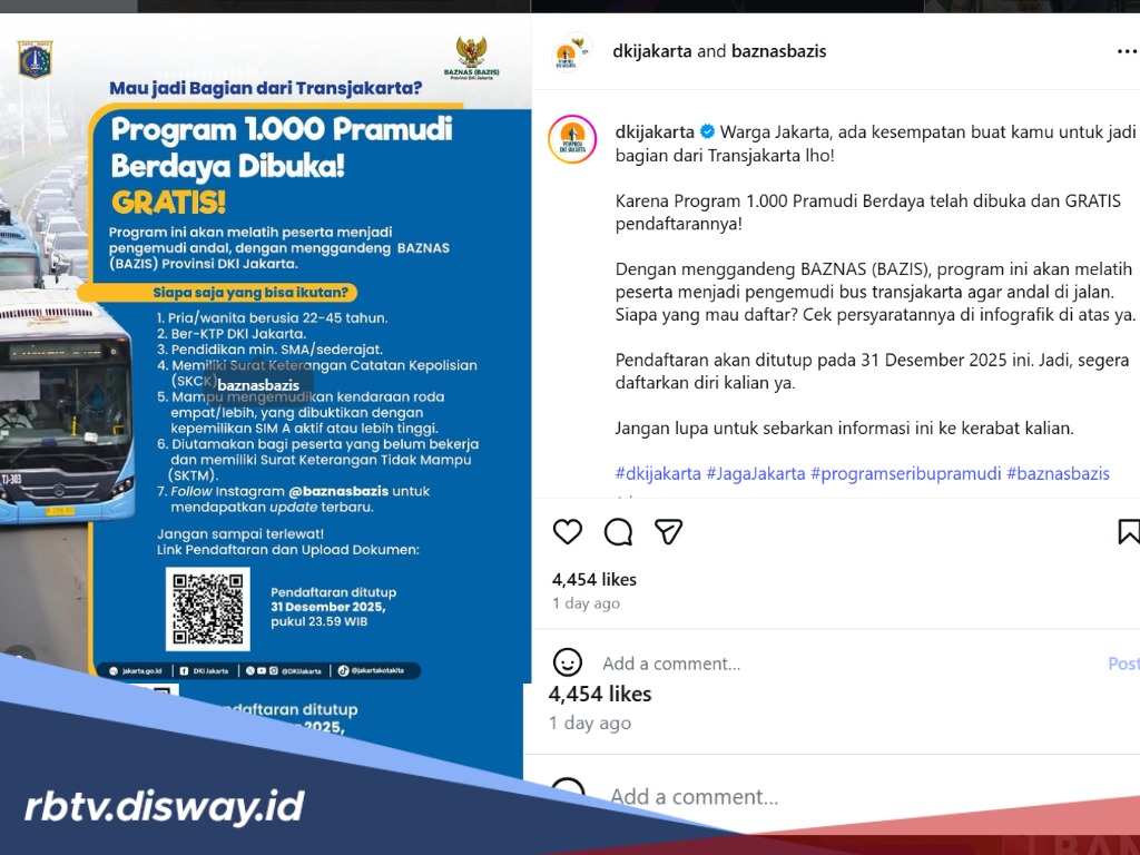 Info Loker, Transjakarta dan Baznas DKI Jakarta Buka Lowongan Kerja, Ini Syarat dan Link Pendaftarannya