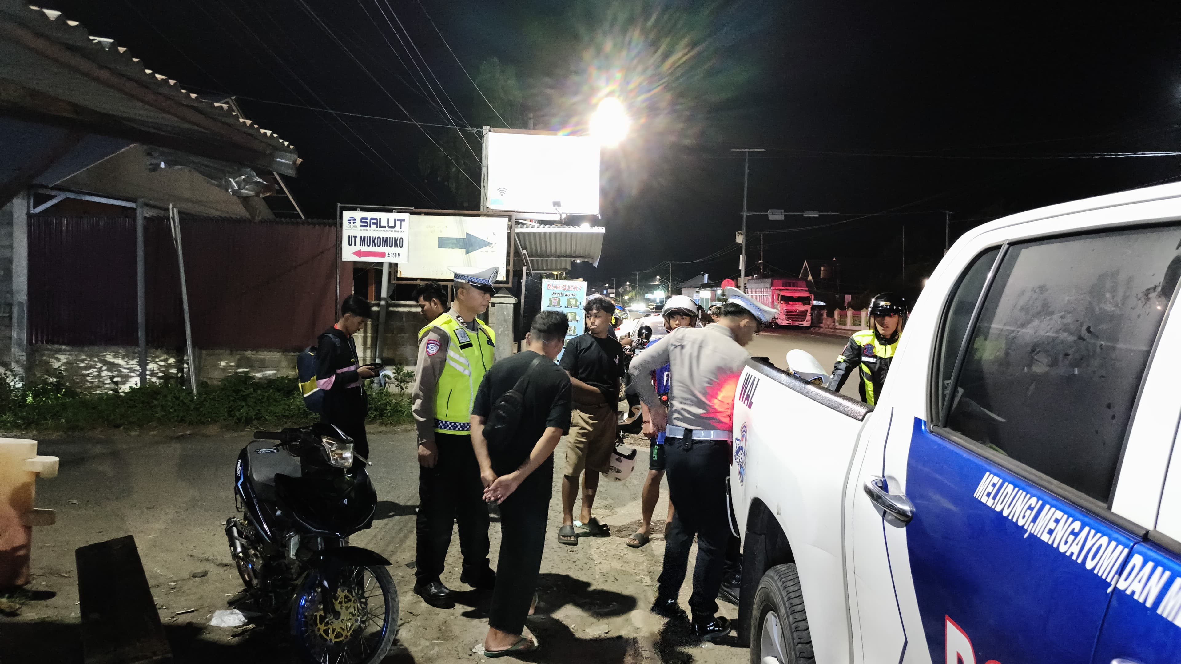 Satlantas Polres Mukomuko, Amankan Puluhan Motor Knalpot Brong