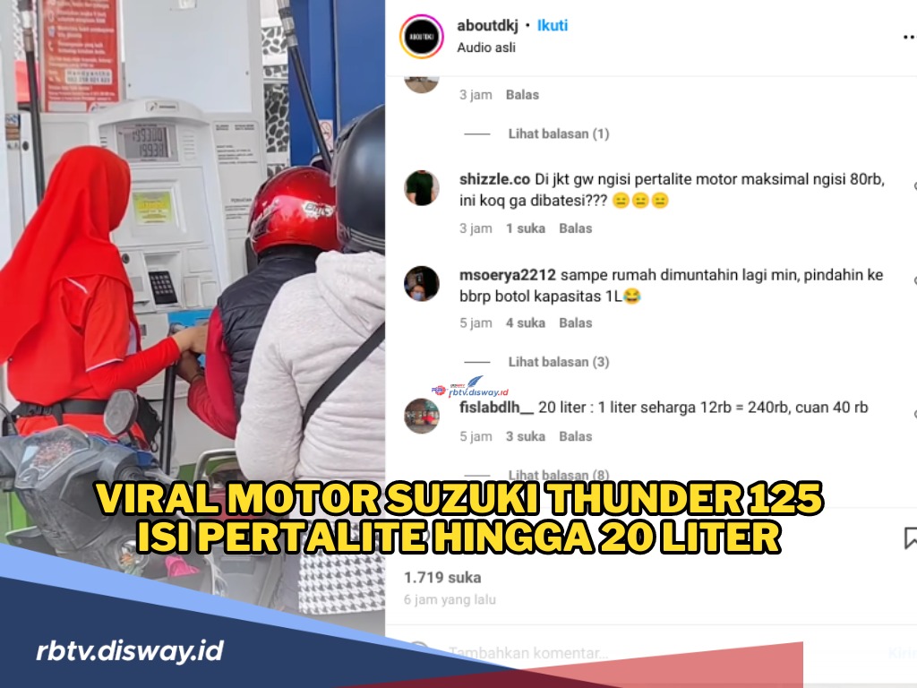 Viral, Suzuki Thunder 125 Isi Pertalite hingga 20 Liter di SPBU, Kok Bisa?