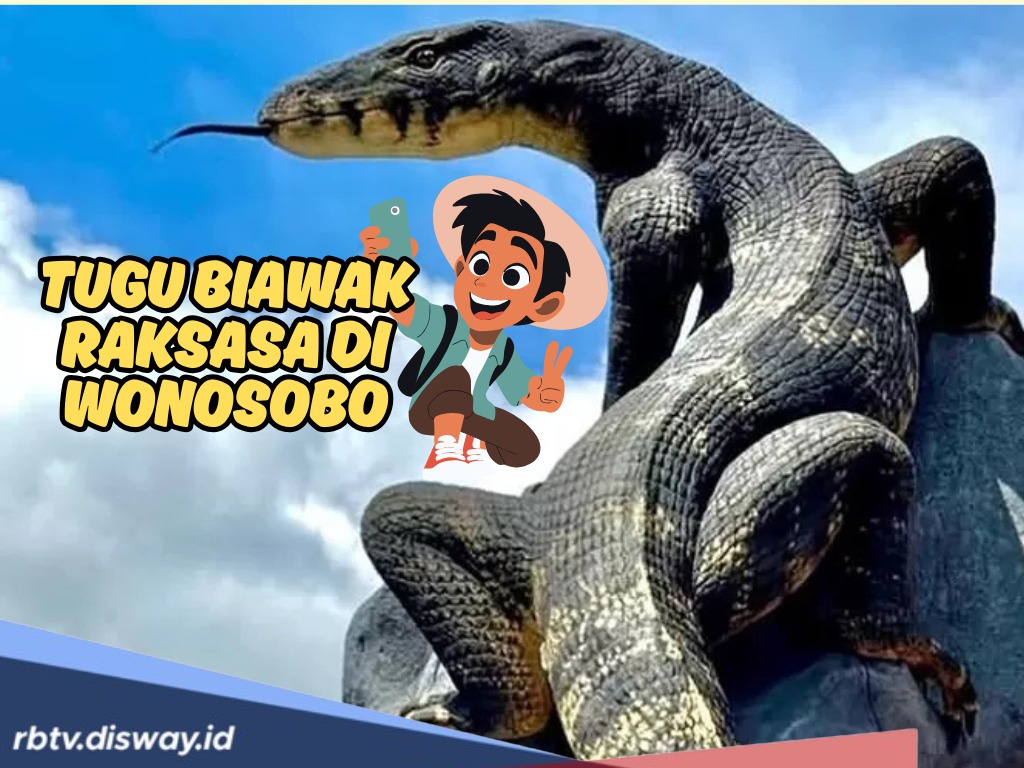 Tugu Biawak Raksasa, Jadi Spot Wisata Baru yang Ramai Dikunjungi, Pedagang Kecipratan Rezeki 