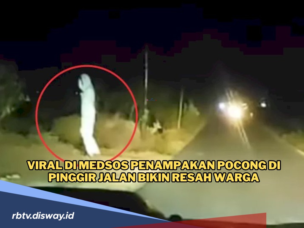 Viral, Penampakan Pocong di Pinggir Jalan Bikin Resah Warga, Ternyata Ini