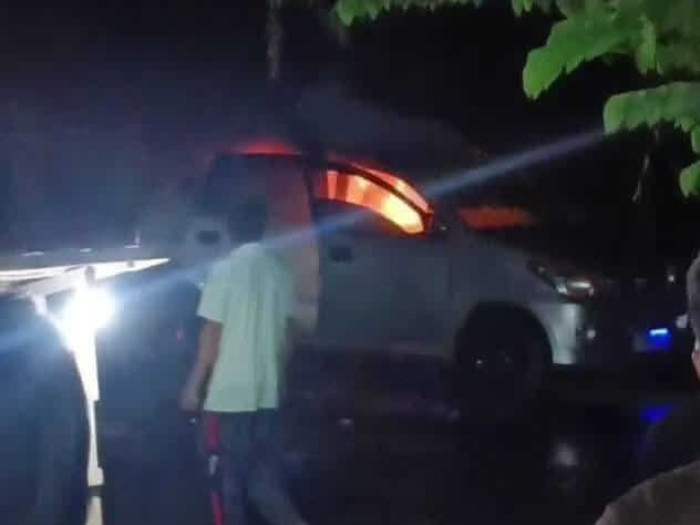 Minibus Avanza  Terbakar Saat Antre BBM di SPBU Masmambang Seluma 
