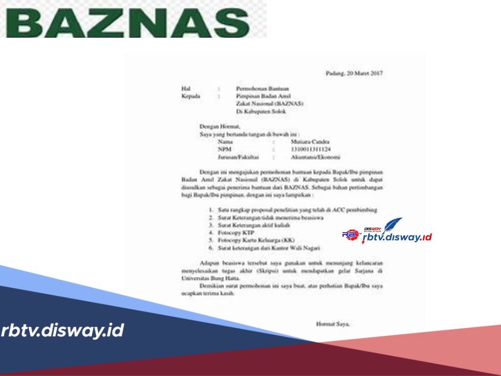 Contoh Surat Permohonan Modal Usaha Baznas Lengkap dengan Cara dan Syarat Pengajuan untuk UMKM