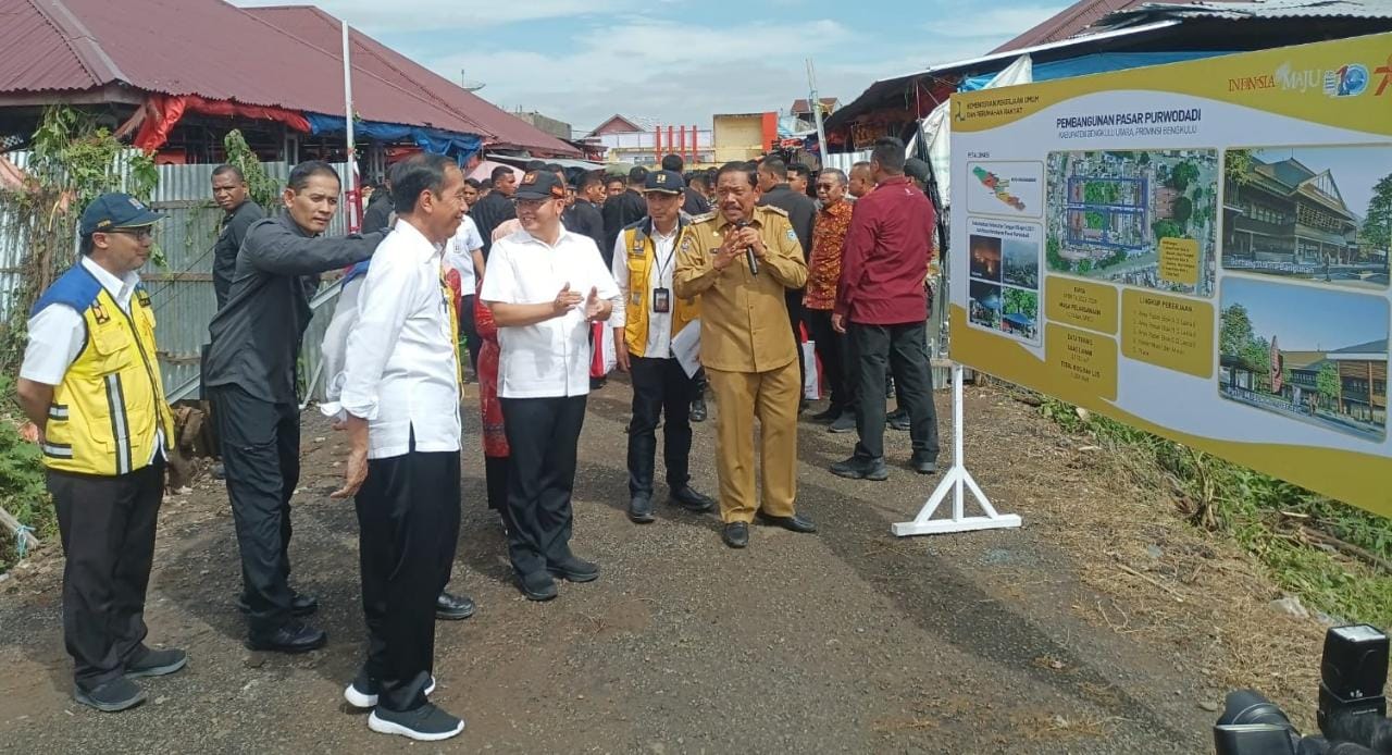 Kunker ke Bengkulu Utara, Presiden Joko Widodo Tinjau Lokasi Pembangunan Pasar Induk Modern