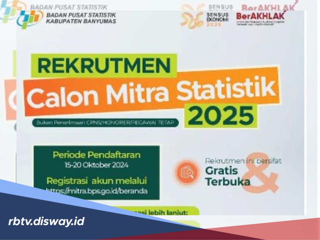 Rekrutmen Calon Mitra Statistik 2025 Banyumas,Pendaftaran Terakhir Besok, Buruan Lamar