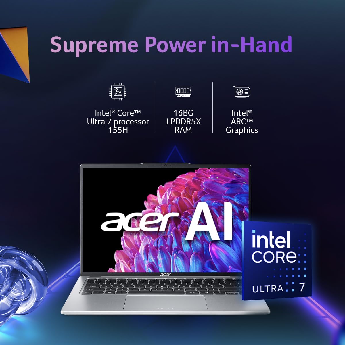 Acer Swift GO 14 AI, Laptop yang Didukung Prosesor Intel Core Ultra 7 dan Teknologi Kecerdasan Buatan