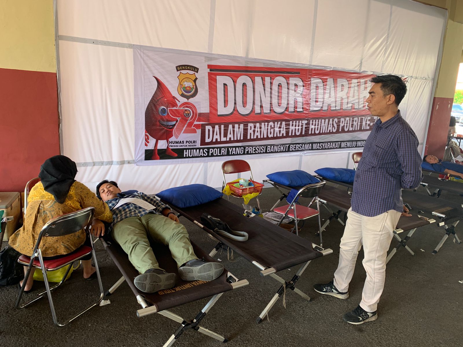 Bid Humas Polda Bengkulu Donorkan 56 Kantong Darah, Dalam Rangka HUT Humas Polri ke 72 Tahun