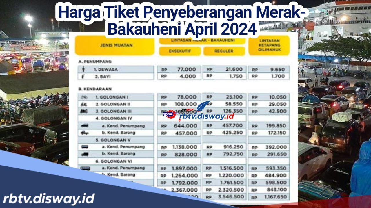 Pemudik Catat! Ini Harga Tiket Penyeberangan Merak-Bakauheni Terbaru April 2024