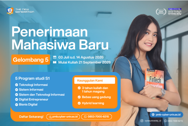 PMB Cyber University Gelombang 5 Dibuka, Siap Kerja lewat CLP 3+1