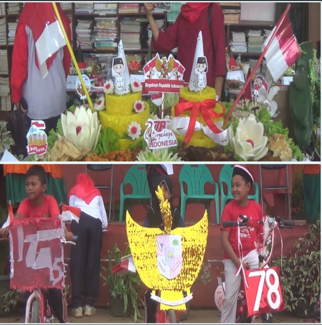 Kemeriahan HUT  Kemerdekaan RI ke-78, SDN 16 kota Bengkulu Adakan Lomba Nasi Tumpeng dan Sepeda Hias
