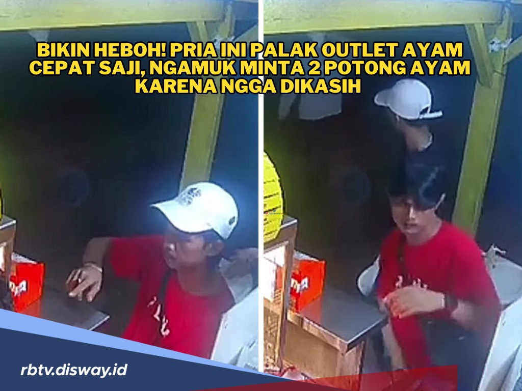 Bikin Heboh! 'Abang Jago' Ini Palak 2 Potong Ayam di Outlet Cepat Saji