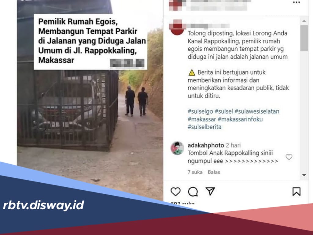 Viral! Warga Makassar Bangun Garasi Mobil di Jalan Umum, Ternyata Ini Penjelasan Pemilik