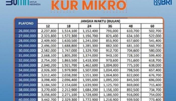 Cicilan KUR BRI Rp 21 Ribu, Berikut Tabel Angsuran KUR BRI Rp 100 Juta
