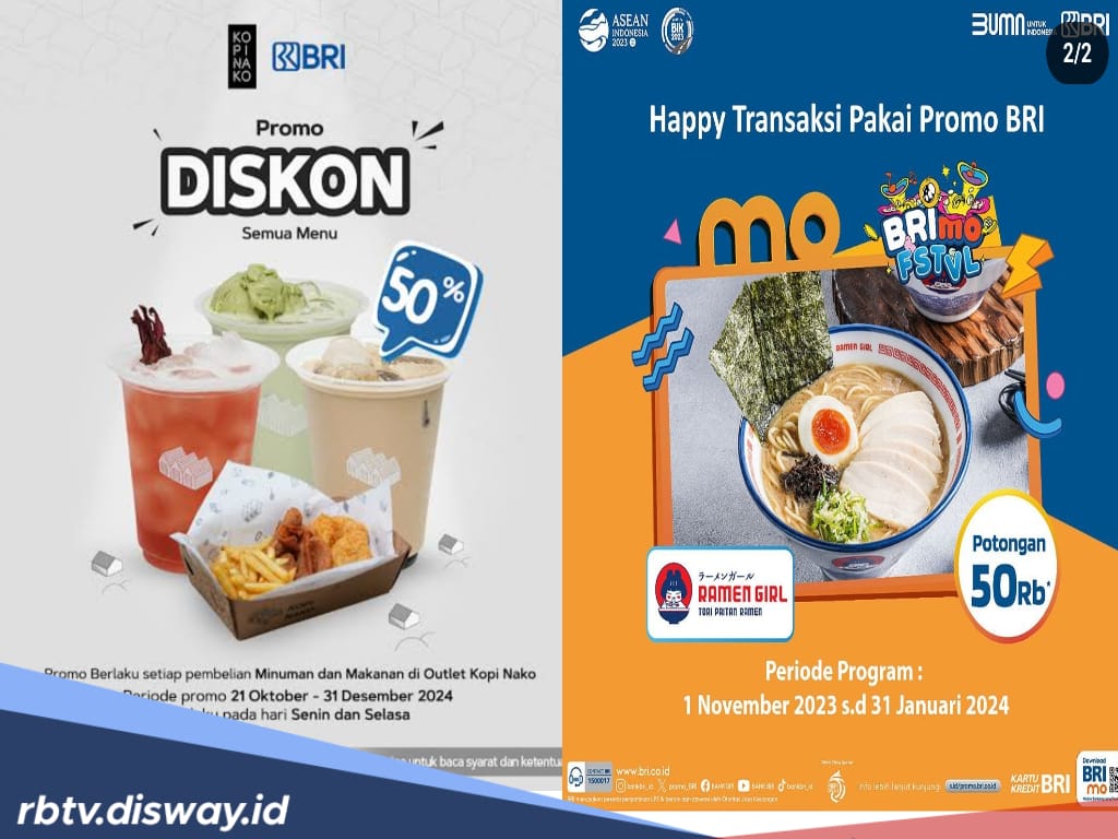 Buruan Serbu! Ini Daftar Promo Akhir Tahun BRI, Ada Diskon hingga 50 Persen