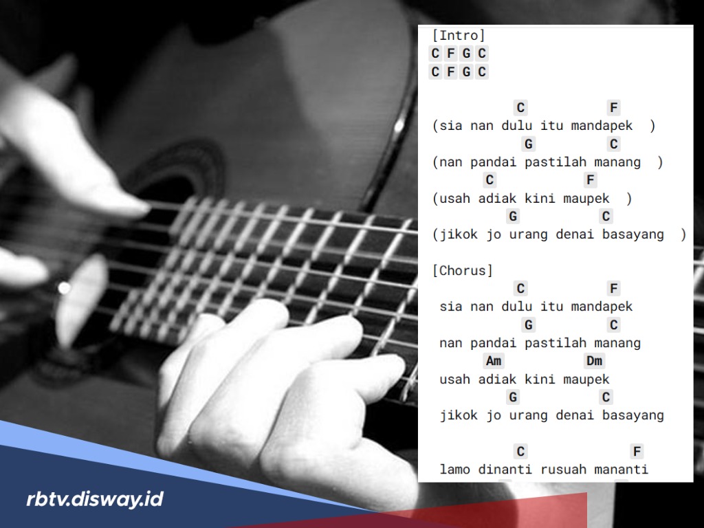 Kunci Gitar dan Lirik LaguViral  ‘Sa Tinggal Pantau’