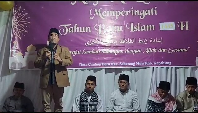 Peringatan Tahun Baru Islam, Edwar Hadiri Tausiyah di Desa Cirebon Baru