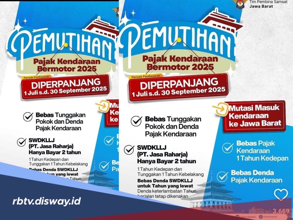 Info Penting, Jadwal Pemutihan Pajak Kendaraan 2025 Diperpanjang