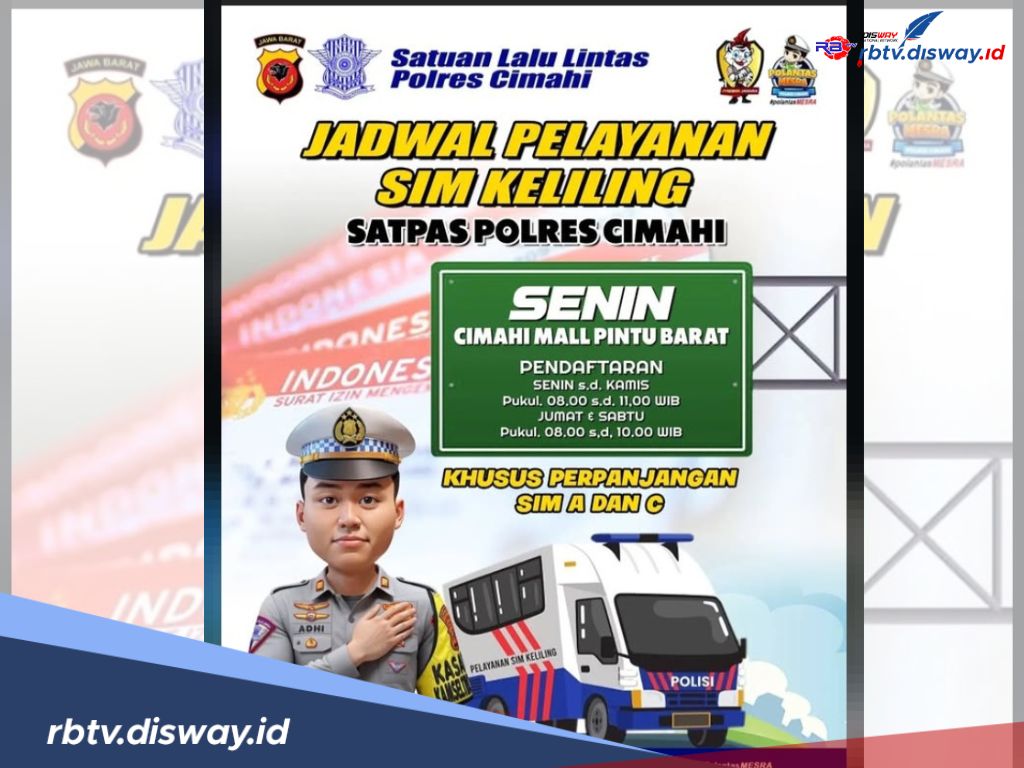 Jadwal SIM Keliling di Cimahi Mulai Hari Ini 13 Januari 2025, Ini Jam Operasional dan Lokasinya