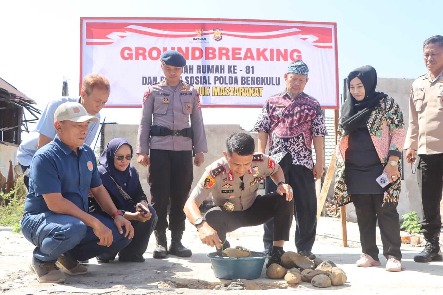 Kapolda Bengkulu Groundbreaking Bedah Rumah ke-81, Wujud Kepedulian untuk Personel Brimob Korban Kebakaran
