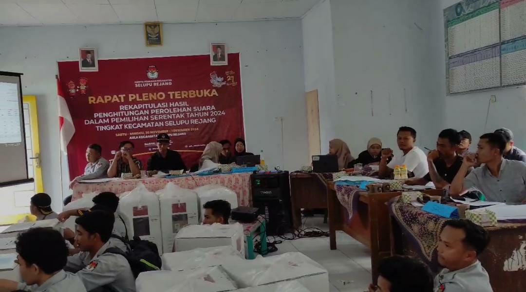 Hasil Pleno Tingkat Kecamatan Rekapitulasi Suara Pilgub dan Pilbup 2024 Kabupaten Rejang Lebong 