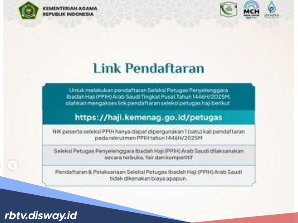 Dibuka Loker Petugas PPIH Arab Saudi Tingkat Pusat 2025, Catat Ini Formasi serta Link Pendaftarannya