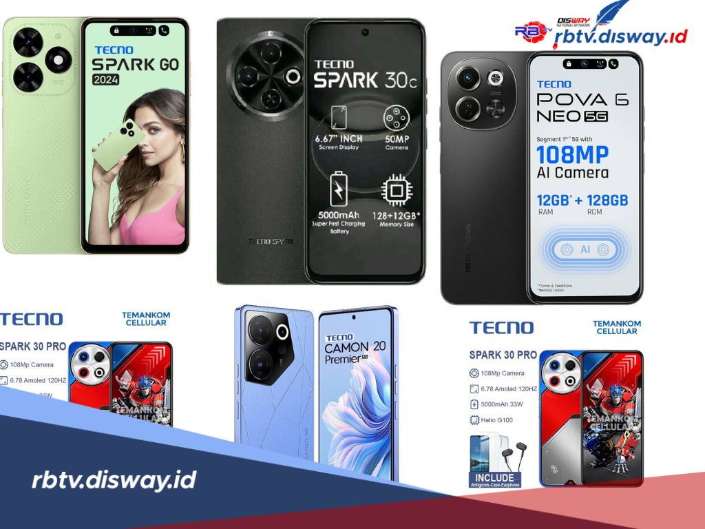 5 Tipe HP Tecno yang Turun Harga Rp 1 Jutaan dengan Spesifikasi Makin Menggoda di 2025